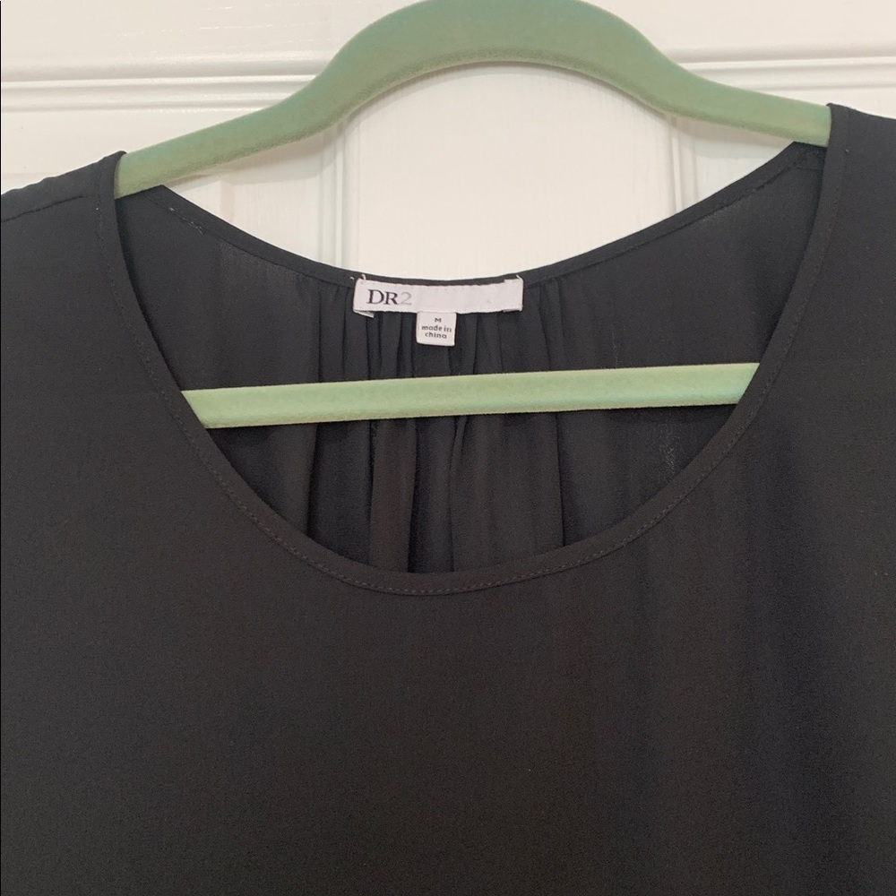 Daniel Rainn Sheer Black Cap-Sleeve Tunic Top Size M - Picture 4 of 5